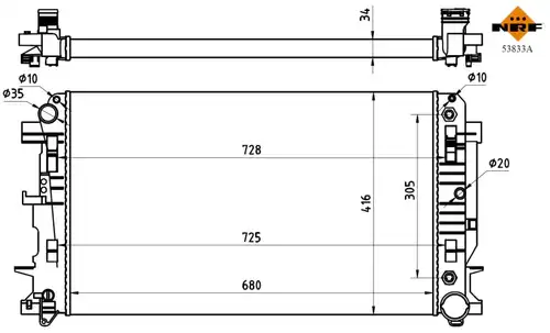 воден радиатор NRF 53833A