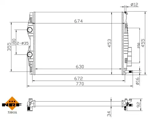 воден радиатор NRF 53843A