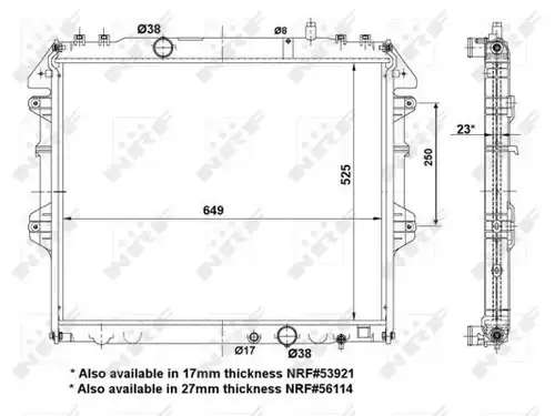 воден радиатор NRF 53921A