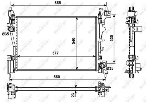 воден радиатор NRF 53981