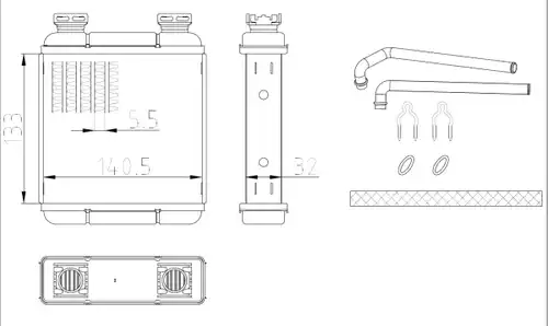 топлообменник, отопление на вътрешното пространство NRF 54411