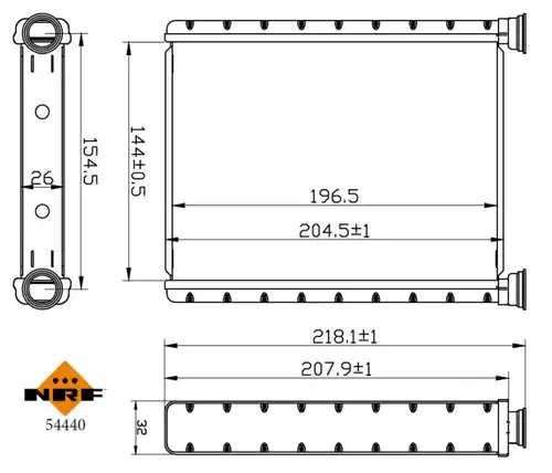 топлообменник, отопление на вътрешното пространство NRF 54440