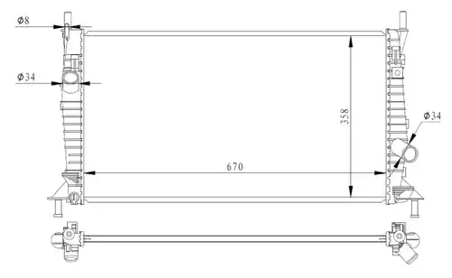 воден радиатор NRF 550014