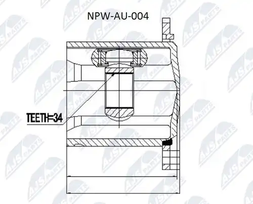 каре комплект, полуоска NTY NPW-AU-004