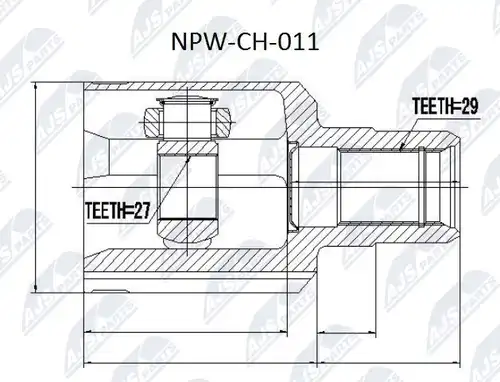 каре комплект, полуоска NTY NPW-CH-011