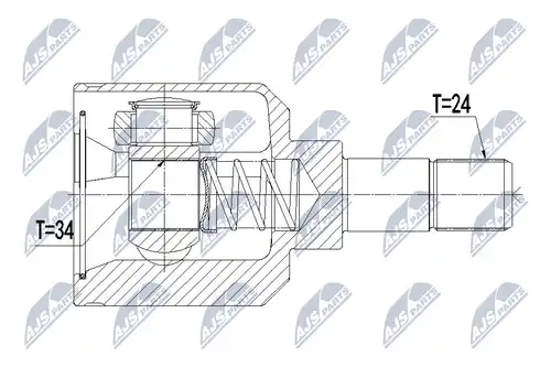 каре комплект, полуоска NTY NPW-CT-056