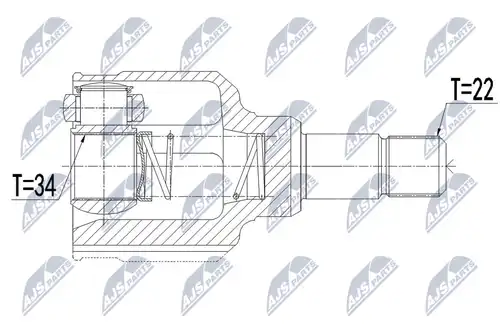 каре комплект, полуоска NTY NPW-CT-116