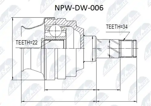 каре комплект, полуоска NTY NPW-DW-006