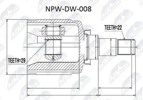 каре комплект, полуоска NTY NPW-DW-008