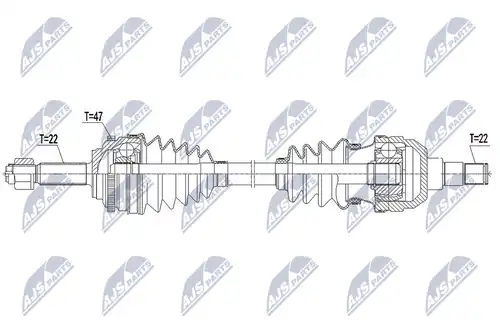 полуоска NTY NPW-DW-043