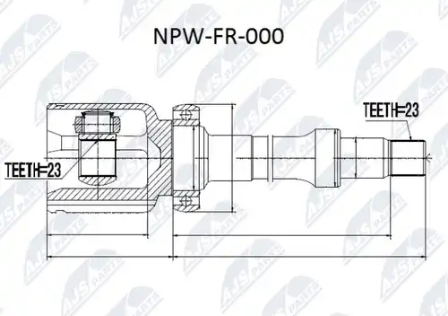 каре комплект, полуоска NTY NPW-FR-000