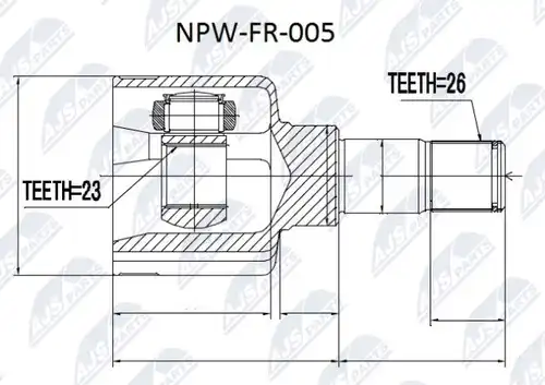 каре комплект, полуоска NTY NPW-FR-005