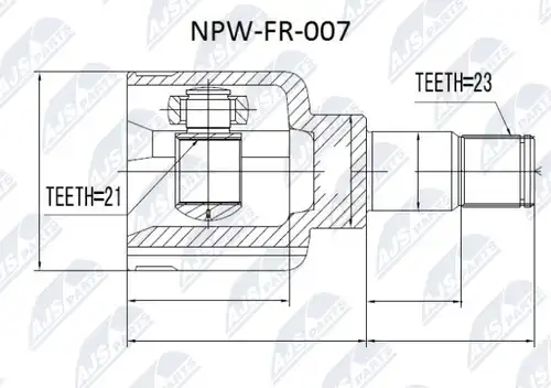 каре комплект, полуоска NTY NPW-FR-007