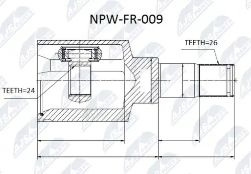 каре комплект, полуоска NTY NPW-FR-009