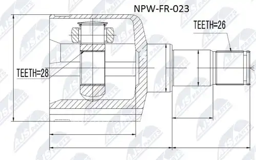 каре комплект, полуоска NTY NPW-FR-023