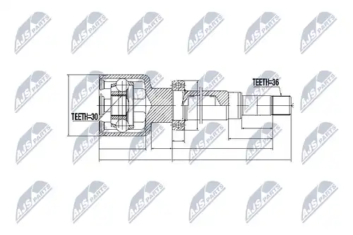 каре комплект, полуоска NTY NPW-FR-043