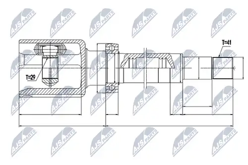 каре комплект, полуоска NTY NPW-FR-078