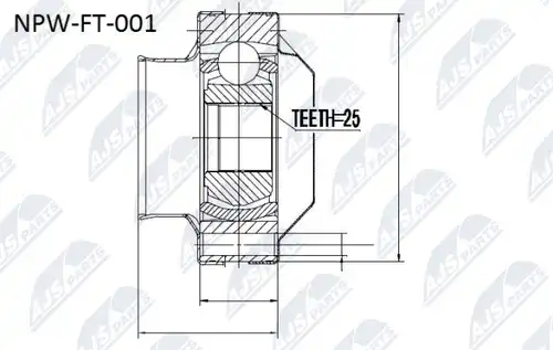 каре комплект, полуоска NTY NPW-FT-001