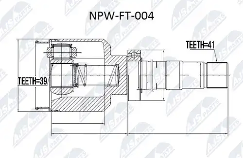 каре комплект, полуоска NTY NPW-FT-004