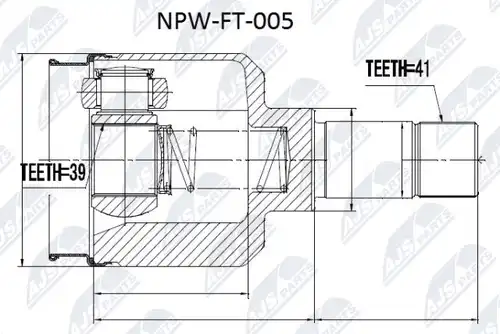 каре комплект, полуоска NTY NPW-FT-005