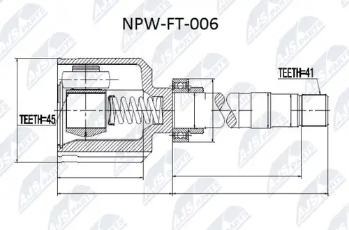 каре комплект, полуоска NTY NPW-FT-006