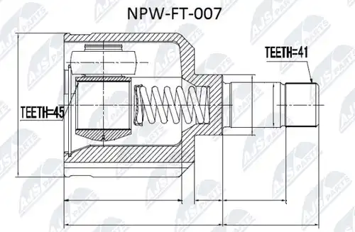 каре комплект, полуоска NTY NPW-FT-007