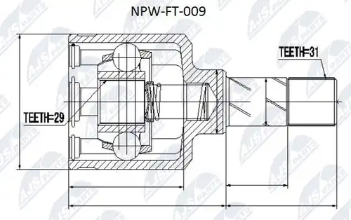 каре комплект, полуоска NTY NPW-FT-009