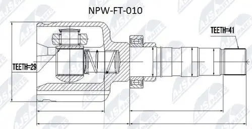 каре комплект, полуоска NTY NPW-FT-010