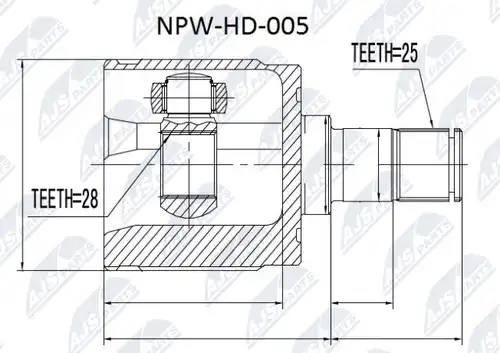 каре комплект, полуоска NTY NPW-HD-005