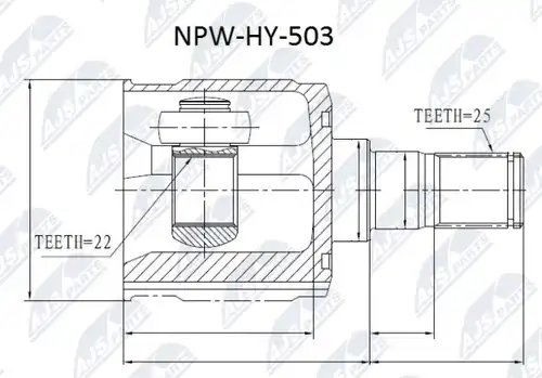 каре комплект, полуоска NTY NPW-HY-503