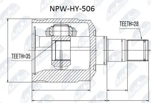 каре комплект, полуоска NTY NPW-HY-506