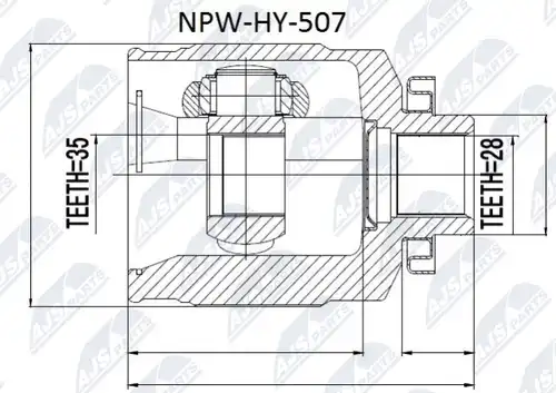 каре комплект, полуоска NTY NPW-HY-507