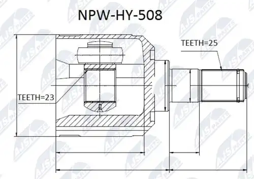 каре комплект, полуоска NTY NPW-HY-508