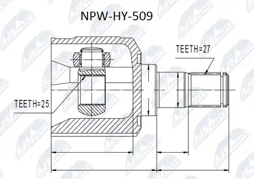 каре комплект, полуоска NTY NPW-HY-509