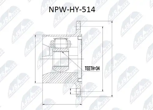 каре комплект, полуоска NTY NPW-HY-514