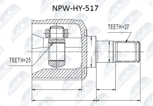 каре комплект, полуоска NTY NPW-HY-517