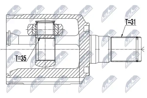 каре комплект, полуоска NTY NPW-HY-525