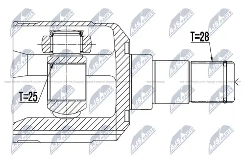 каре комплект, полуоска NTY NPW-HY-534