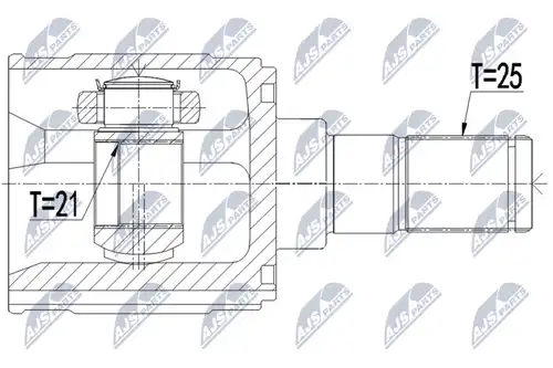 каре комплект, полуоска NTY NPW-HY-554