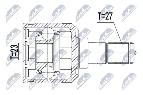 каре комплект, полуоска NTY NPW-HY-596