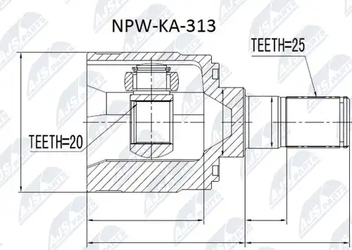 каре комплект, полуоска NTY NPW-KA-313