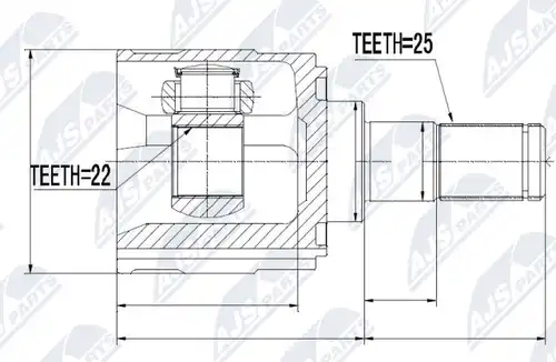 каре комплект, полуоска NTY NPW-KA-318