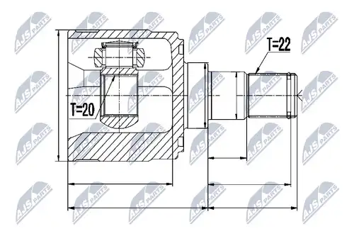 каре комплект, полуоска NTY NPW-KA-329