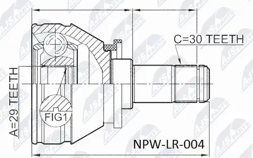 каре комплект, полуоска NTY NPW-LR-004