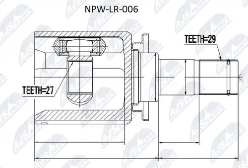 каре комплект, полуоска NTY NPW-LR-006