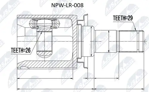 каре комплект, полуоска NTY NPW-LR-008