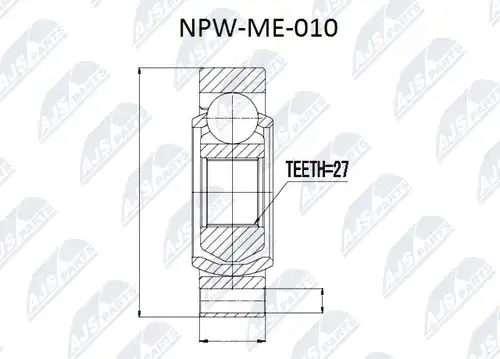 каре комплект, полуоска NTY NPW-ME-010