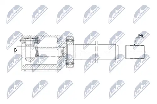 каре комплект, полуоска NTY NPW-ME-173