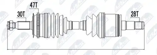 полуоска NTY NPW-MS-000