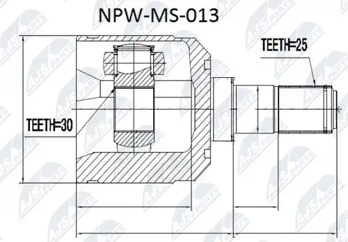 каре комплект, полуоска NTY NPW-MS-013